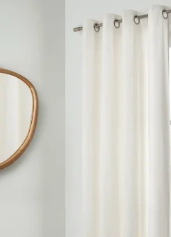 Discount Bouchara RIDEAU UNI EN VELOURS DE COTON DOUBLÉ ÉCRU