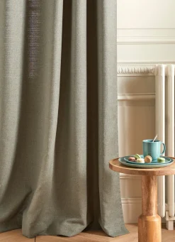 Hot Bouchara RIDEAU UNI TEXTURÉ VERT DE GRIS