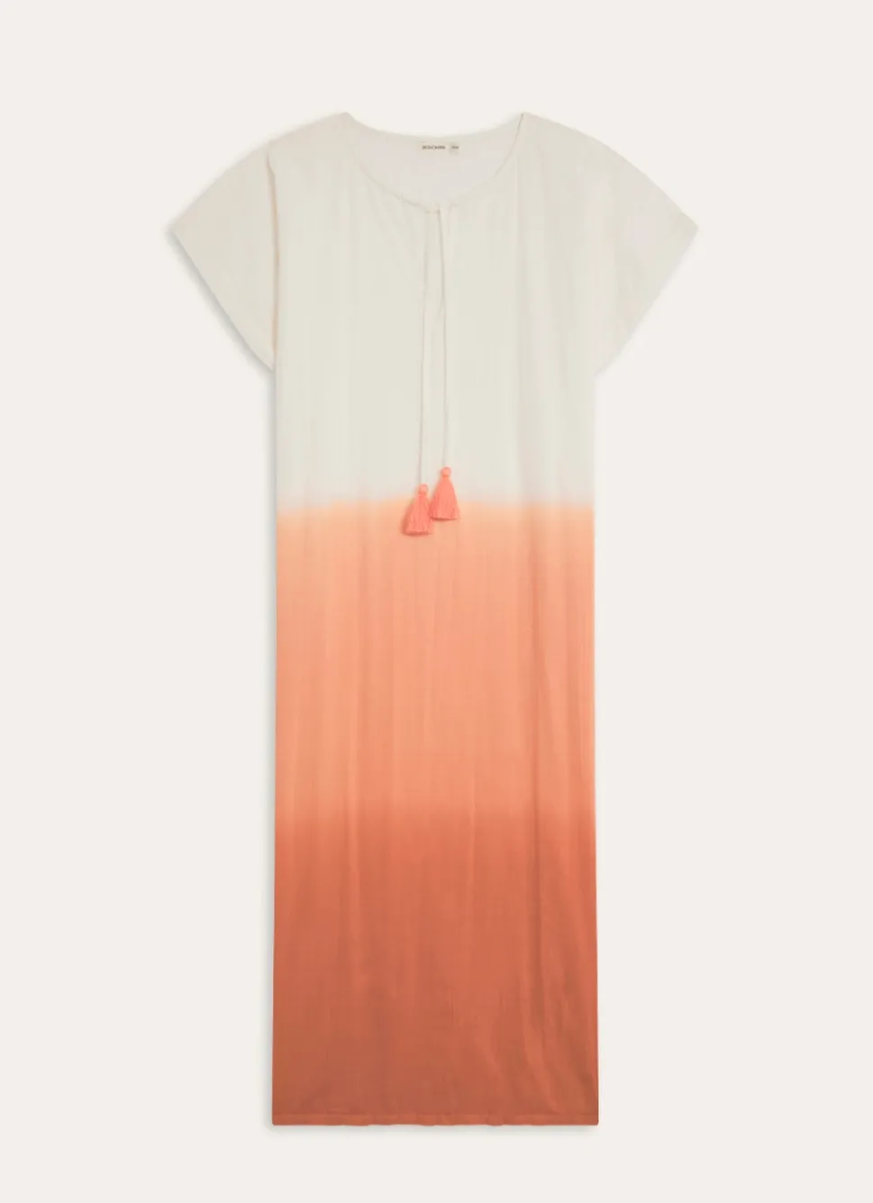 Clearance Bouchara ROBE LONGUE EN COTON DÉGRADÉE DE COULEUR CORAIL