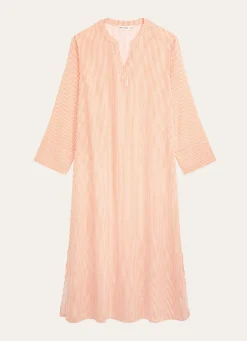 Hot Bouchara ROBE LONGUE RAYURE ÉCRU/ORANGE