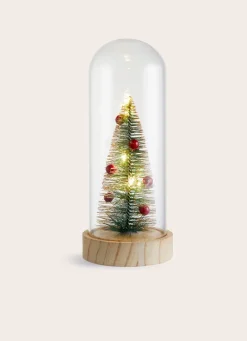 Bouchara SAPIN LUMINEUX DÉCORÉ SOUS CLOCHE TRANSPARENT