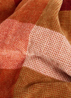 Bouchara SERVIETTE DE BAIN EN VELOURS À CARREAUX ROUGE FONCÉ