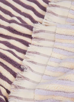 Outlet Bouchara SERVIETTE DE TOILETTE À RAYURES DOUBLE FACE LILAS