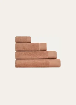 Sale Bouchara SERVIETTE DE TOILETTE COTON MOELLEUX ZÉRO TORSION BEIGE ROSE