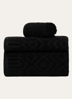 Clearance Bouchara SERVIETTE DE TOILETTE EN JACQUARD Noir