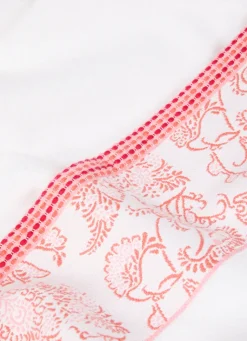 Hot Bouchara SERVIETTE DE TOILETTE EN JACQUARD MOTIF FLORAL ÉCRU/ROSE
