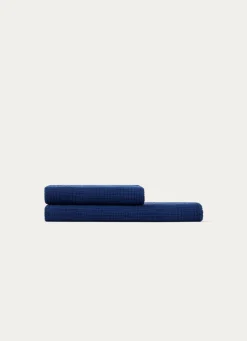 Discount Bouchara SERVIETTE DE TOILETTE EN GAZE DE COTON ODYSSÉE BLEU MARINE