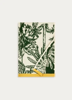 Sale Bouchara SERVIETTE DE TOILETTE JACQUARD MOTIFS PALMIERS ÉCRU / VERT