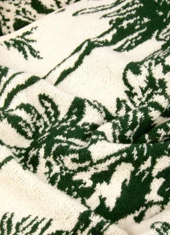 Sale Bouchara SERVIETTE DE TOILETTE JACQUARD MOTIFS PALMIERS ÉCRU / VERT