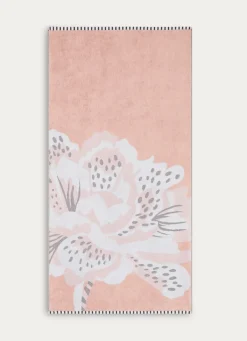 Discount Bouchara SERVIETTE DE TOILETTE JACQUARD MOTIF FLORAL ROSE