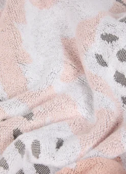 Discount Bouchara SERVIETTE DE TOILETTE JACQUARD MOTIF FLORAL ROSE