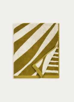 Clearance Bouchara SERVIETTE DE TOILETTE JACQUARD MOTIF PALME VERT / ÉCRU