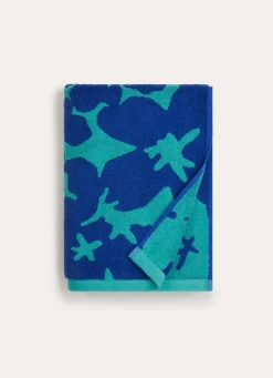 Online Bouchara SERVIETTE DE TOILETTE JACQUARD BICOLORE FLEURIE BLEU/VERT