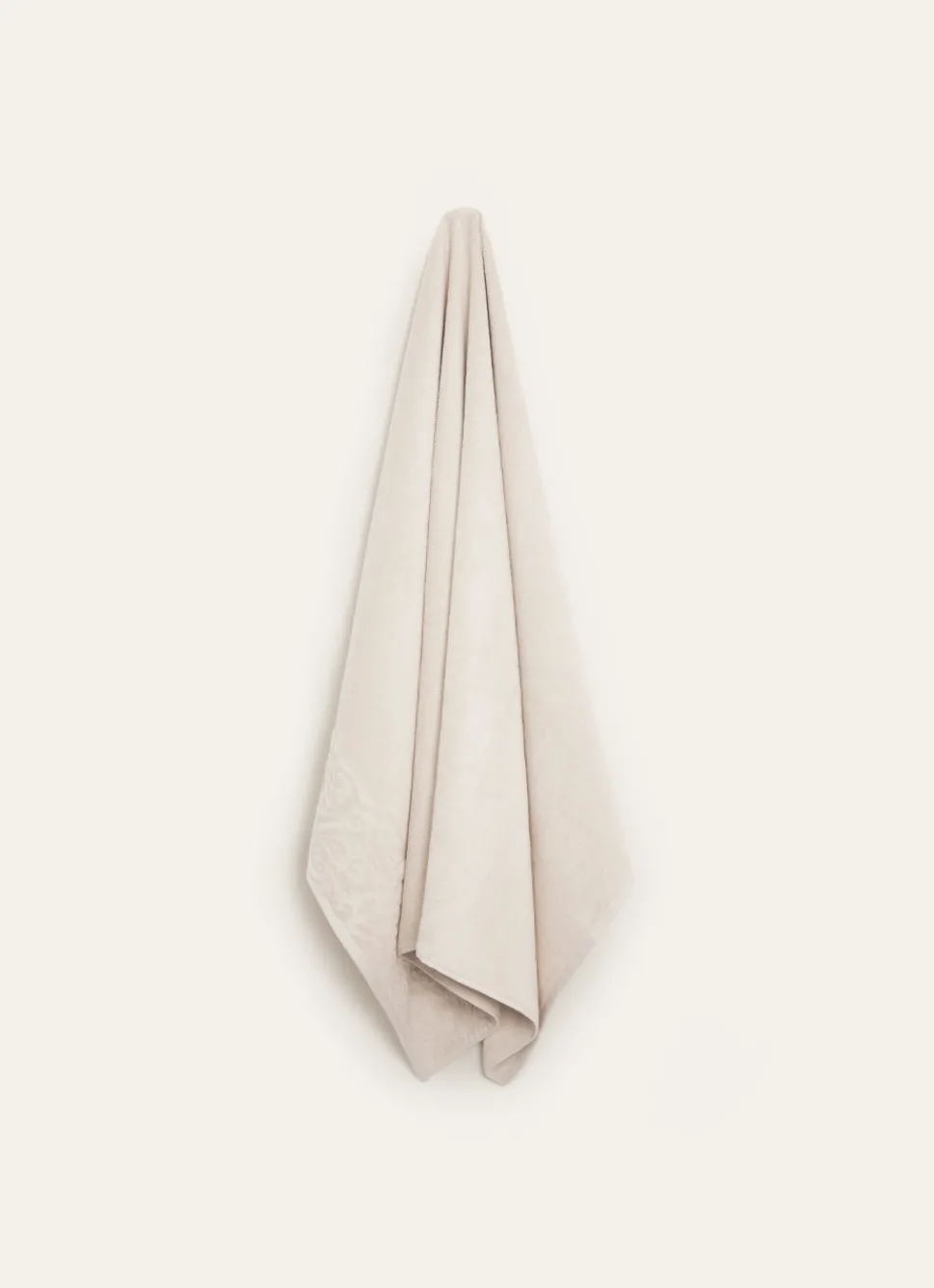 Bouchara SERVIETTE DE TOILETTE LITEAU VELOURS CISELÉ BEIGE