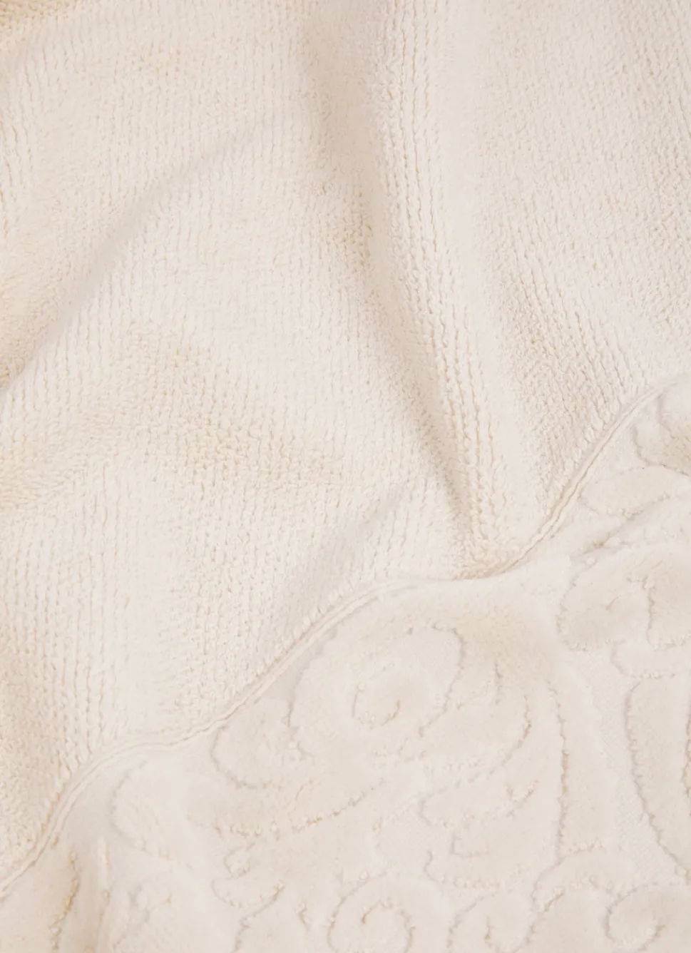 Bouchara SERVIETTE DE TOILETTE LITEAU VELOURS CISELÉ BEIGE