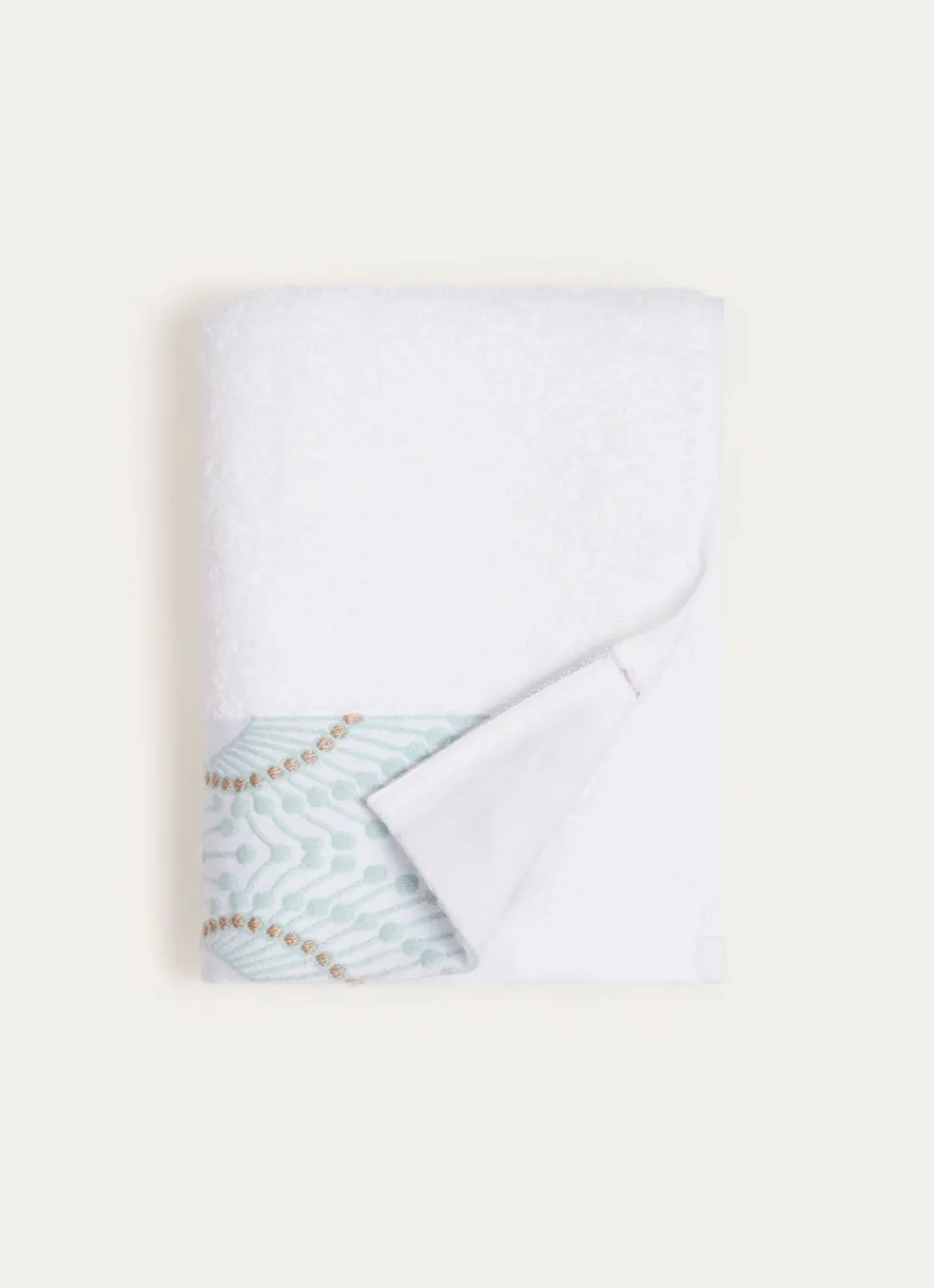 Online Bouchara SERVIETTE DE TOILETTE SABRINA A LITEAU FANTAISIE BLANC