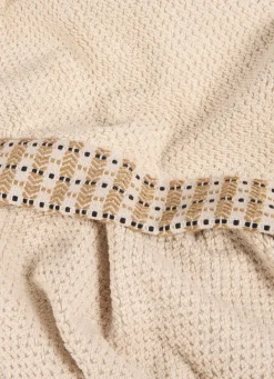 Outlet Bouchara SERVIETTE DE TOILETTE UNIE AVEC LITEAU FANTAISIE BEIGE