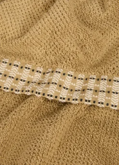 Bouchara SERVIETTE DE TOILETTE UNIE AVEC LITEAU FANTAISIE VERT OLIVE