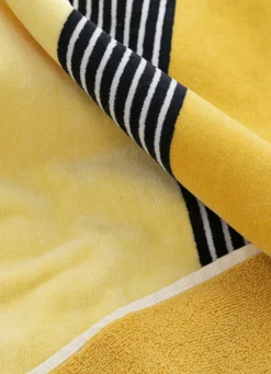 New Bouchara SERVIETTE INVITÉ BICOLORE EN VELOURS RAYÉ JAUNE