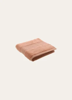 Sale Bouchara SERVIETTE INVITÉ COTON BIO JACQUARD GAUFRÉ 450GR BLUSH
