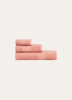 Sale Bouchara SERVIETTE INVITÉ COTON BIO JACQUARD GAUFRÉ 450GR BLUSH