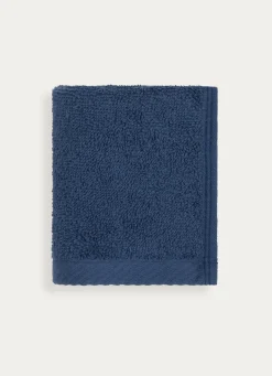 Discount Bouchara SERVIETTE INVITÉ EN COTON UNI BASIL BLEU FONCÉ