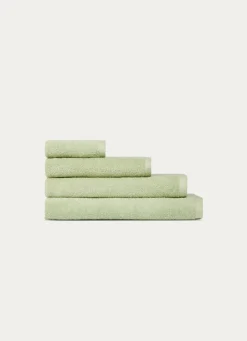 Discount Bouchara SERVIETTE INVITÉ EN COTON UNI BASIL VERT