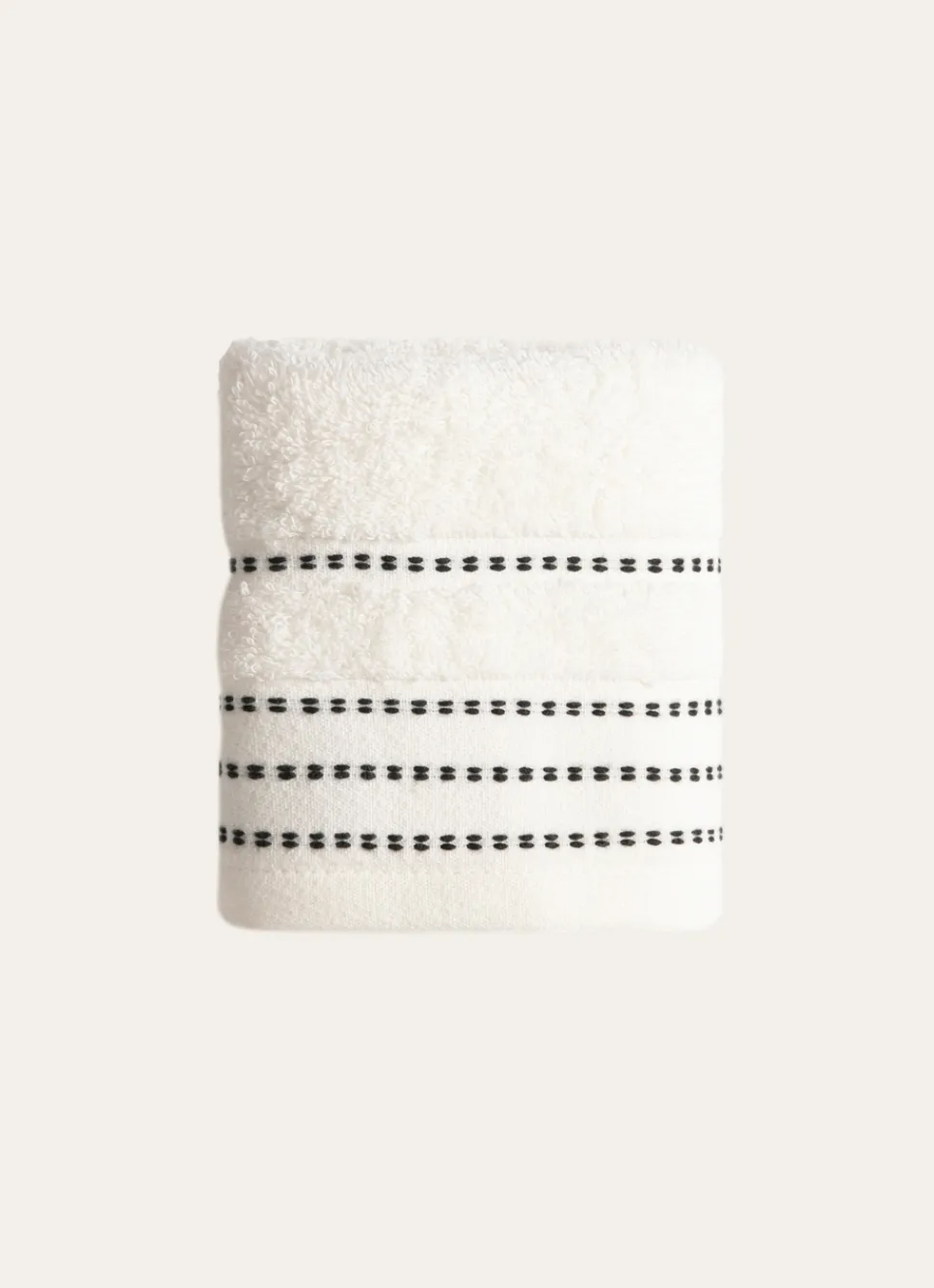 Bouchara SERVIETTE INVITÉ EN COTON DÉTAILS POINTS BLANC