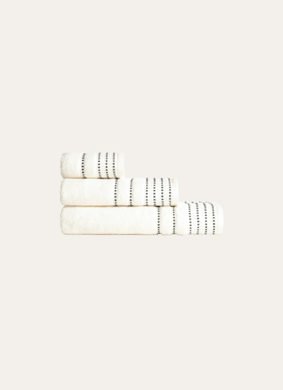 Bouchara SERVIETTE INVITÉ EN COTON DÉTAILS POINTS BLANC