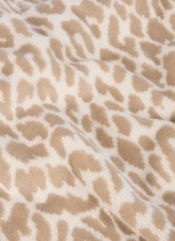 Bouchara SERVIETTE INVITÉ EN VELOURS À MOTIF LÉOPARD BEIGE CLAIR