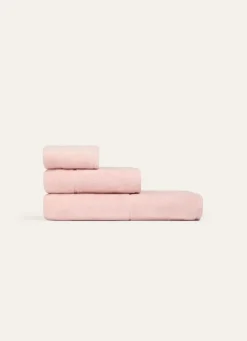Clearance Bouchara SERVIETTE INVITÉ EN VELOURS BRODÉE 500GR ROSE