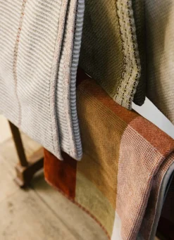 Bouchara SERVIETTE INVITÉ EN VELOURS À CARREAUX ROUGE FONCÉ