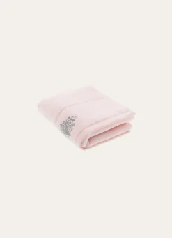 Bouchara SERVIETTE INVITÉ EN VELOURS BRODÉE 500GR ROSE PÂLE