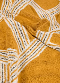 Hot Bouchara SERVIETTE INVITÉ JACQUARD MOTIFS GÉOMÉTRIQUES JAUNE OCRE