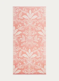 Sale Bouchara SERVIETTE INVITÉ JADE À GRANDS MOTIFS FLORAUX ROSE CLAIR