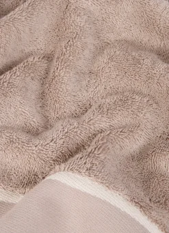 Online Bouchara SERVIETTE INVITÉ UNIE À LARGE BORDURE ARTHUR BEIGE FONCÉ