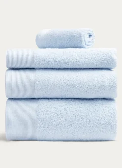 Clearance Bouchara SERVIETTE INVITÉ UNIE EN COTON 500GR CIEL