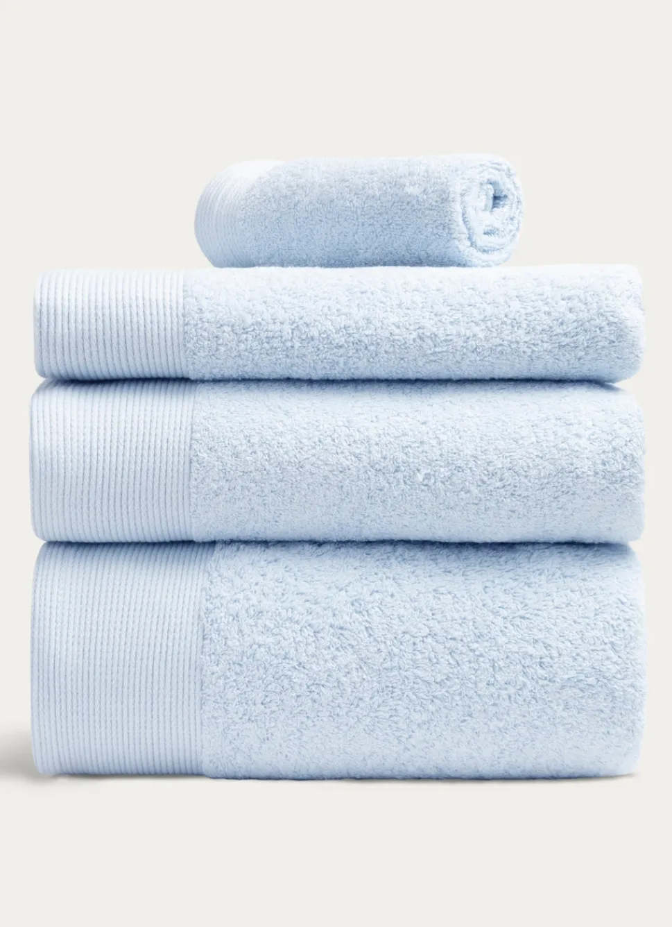 Clearance Bouchara SERVIETTE INVITÉ UNIE EN COTON 500GR CIEL