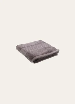 Clearance Bouchara SERVIETTE TOILETTE COTON BIO JACQUARD GAUFRÉ 450 CENDRE