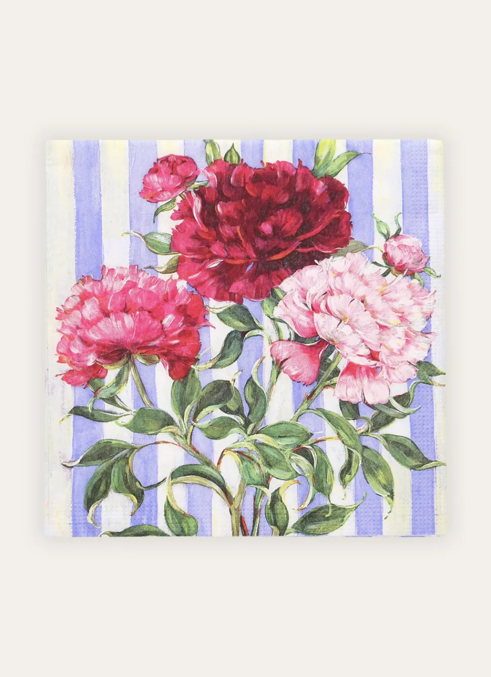 Clearance Bouchara SERVIETTES EN PAPIER MOTIF FLEURS SUR RAYURES MULTICOLORE