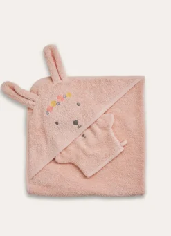 Outlet Bouchara SET CAPE ET GANT JARDIN ROSE