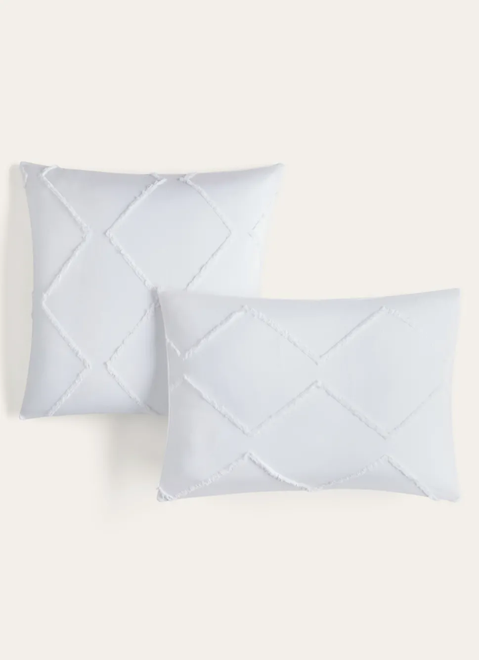 New Bouchara SET DE 2 TAIES D'OREILLER ÉMOTION IVOIRE