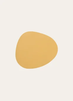 Discount Bouchara SET DE TABLE EFFET CUIR EN FORME DE GALET JAUNE