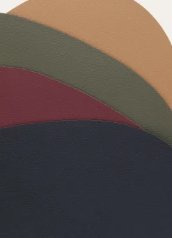 Outlet Bouchara SET DE TABLE EFFET CUIR EN FORME DE GALET CAMEL