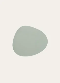 Outlet Bouchara SET DE TABLE EFFET CUIR EN FORME DE GALET VERT DE GRIS