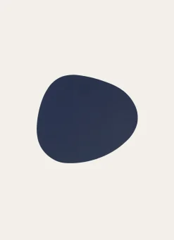 Best Bouchara SET DE TABLE EFFET CUIR EN FORME DE GALET BLEU FONCÉ