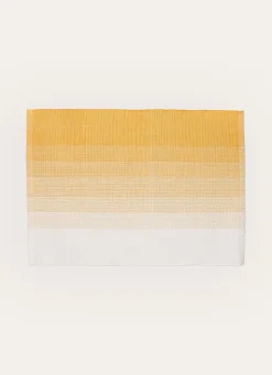 Hot Bouchara SET DE TABLE EN COTON TISSÉ CÔTELÉ EFFET TIE & DYE MOUTARDE