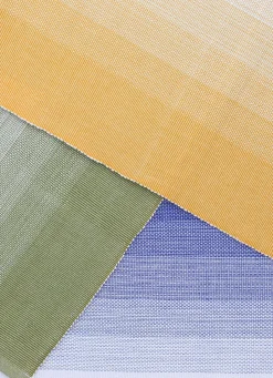 Hot Bouchara SET DE TABLE EN COTON TISSÉ CÔTELÉ EFFET TIE & DYE MOUTARDE