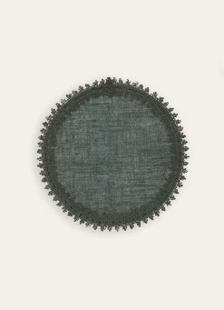 Hot Bouchara SET DE TABLE EN LIN FINITION GALON GRIS FONCÉ