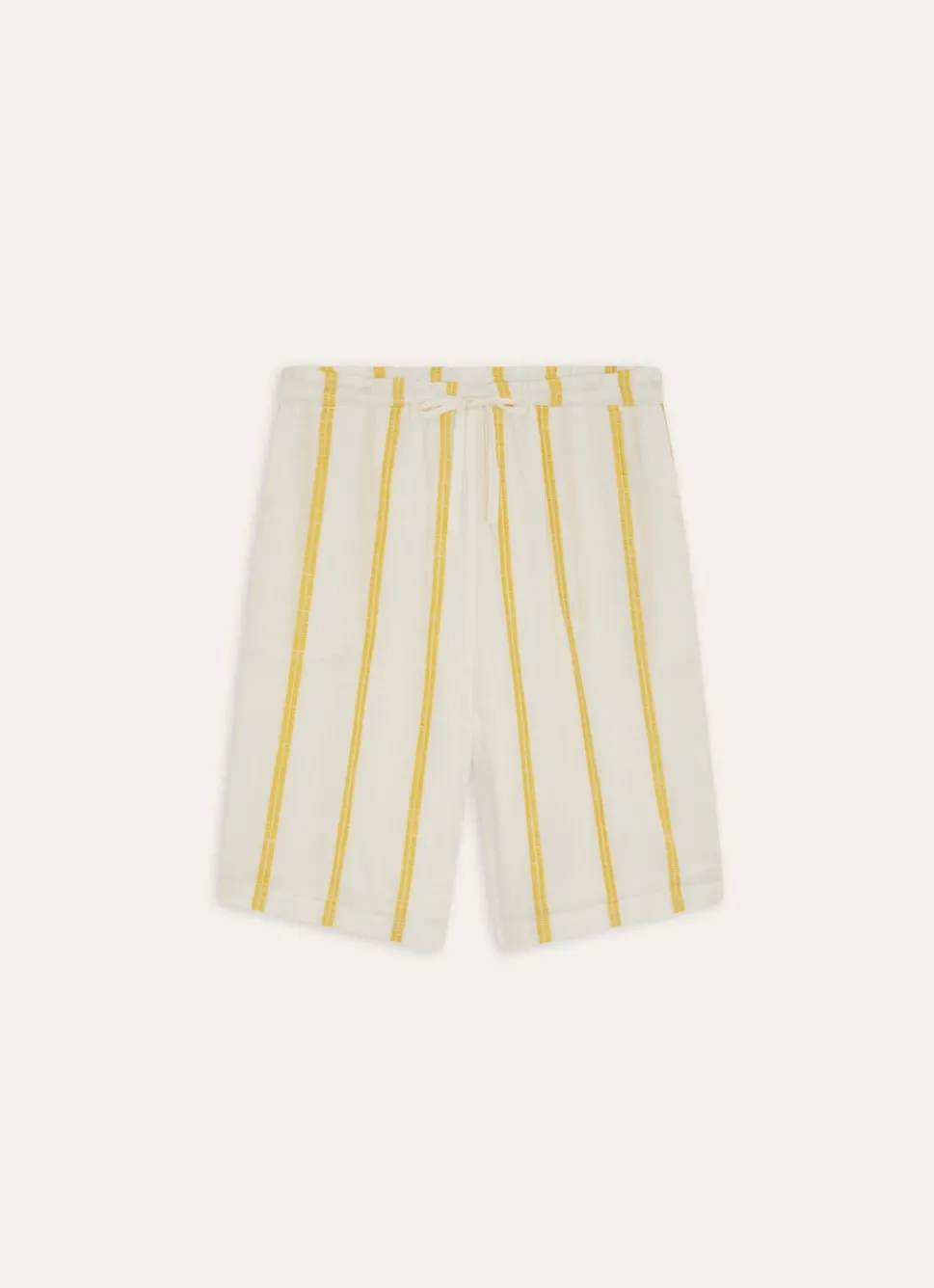 Clearance Bouchara SHORT LONG EN VISCOSE ET RAYURE BRODÉE JAUNE